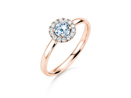 Diamantring Flower in Roségold