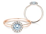 Diamantring Flower in Roségold