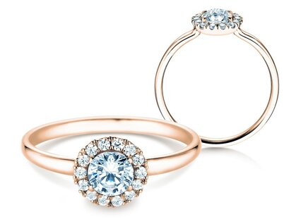 Diamantring Flower in Roségold