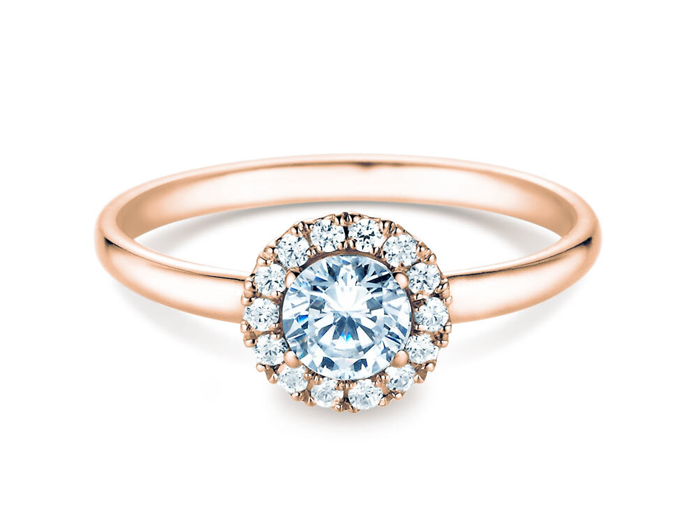 Diamantring Flower in 9K Roségold mit Diamanten 1,20ct G/SI