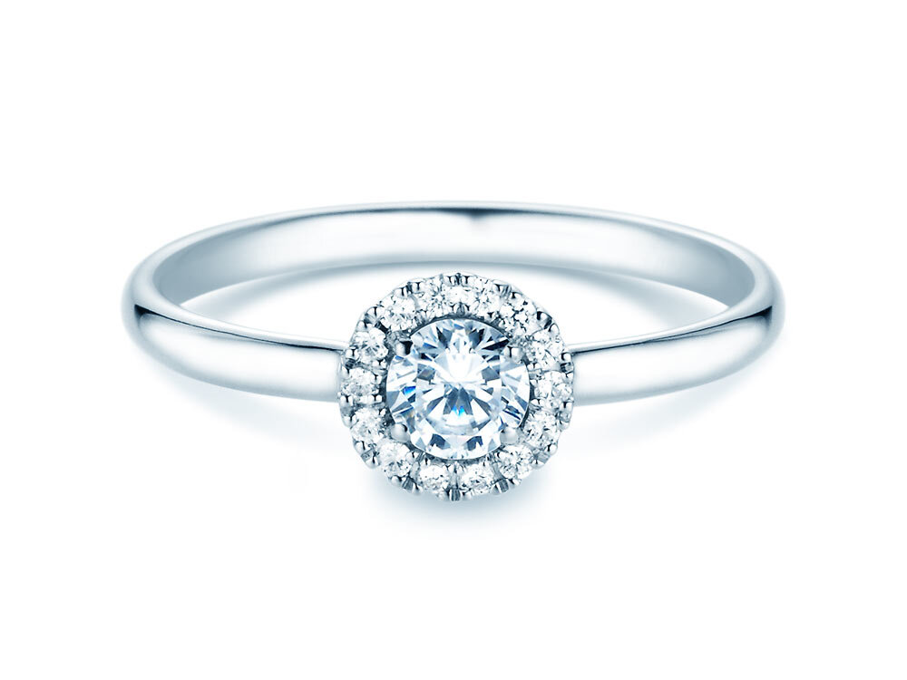 Diamantring Flower in 14K Weißgold mit Diamanten 0,33ct G/SI