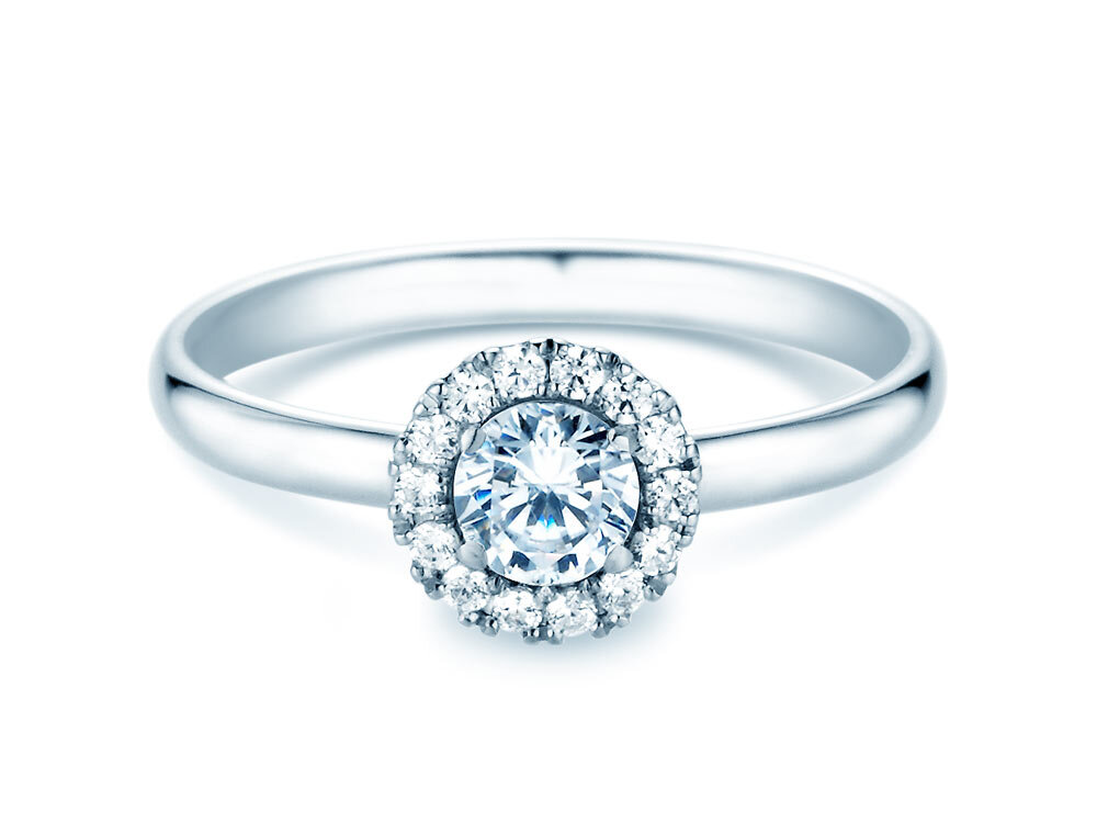 Diamantring Flower in 14K Weißgold mit Diamanten 0,49ct G/SI