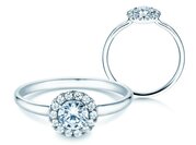 Diamantring Flower in Weißgold