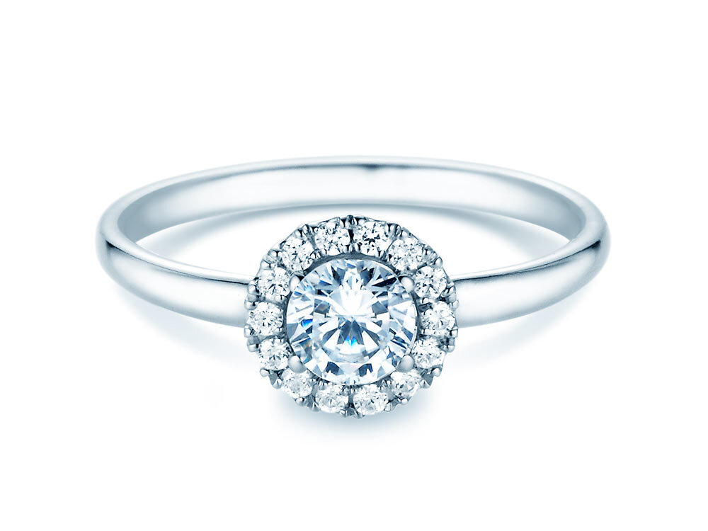 Diamantring Flower in 14K Weißgold mit Diamanten 0,77ct G/SI