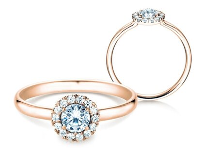 Diamantring Flower in Roségold