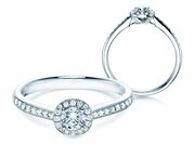 Diamantring Halo Petite in Weißgold
