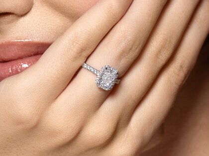 Diamantring Radiant Halo Pavé