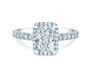 Diamantring Radiant Halo Pavé