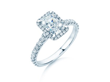 Diamantring Radiant Halo Pavé