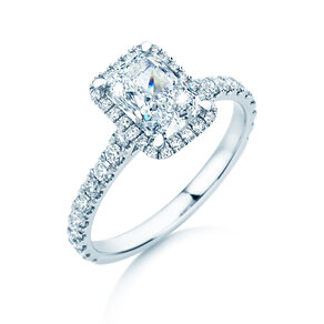 Diamantring Radiant Halo Pavé