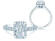 Diamantring Radiant Halo Pavé