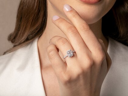 Diamantring Radiant Halo Pavé