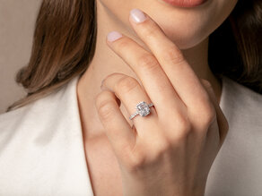 Diamantring Radiant Halo Pavé