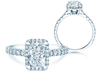 Diamantring Radiant Halo Pavé