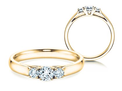Ring 3 Stones in Gelbgold