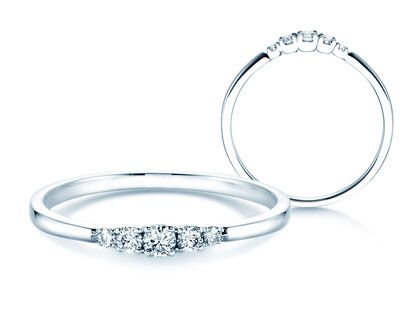 Diamantring 5 Diamonds in 18K Weißgold mit Diamanten 0,15ct G/SI