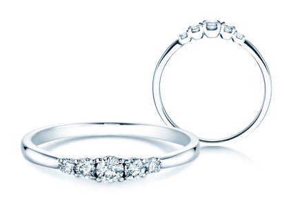 Diamantring 5 Diamonds in 14K Weißgold mit Diamanten 0,25ct G/SI