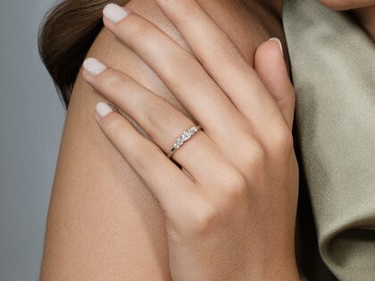 Diamantring 5 Diamonds in Roségold