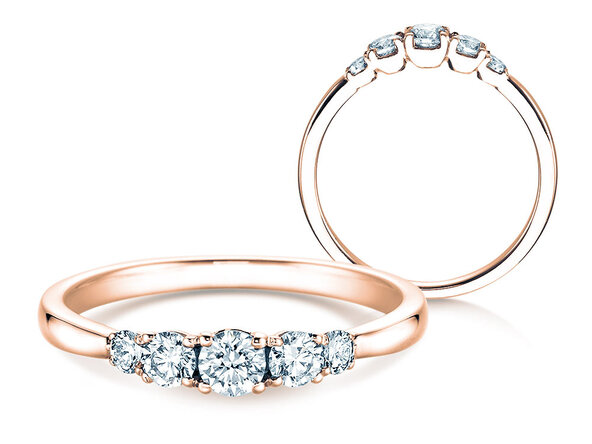 Diamantring 5 Diamonds in Roségold