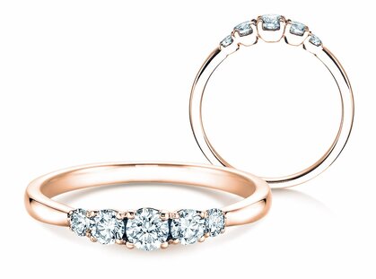 Verlobungsring 5 Diamonds in Roségold