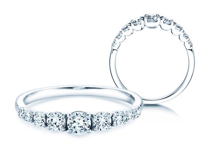 Diamantring 9 Diamonds in Platin 950/- mit Diamanten 0,27ct G/SI