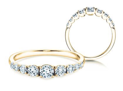 Diamantring 9 Diamonds in 18K Gelbgold mit Diamanten 0,27ct G/SI