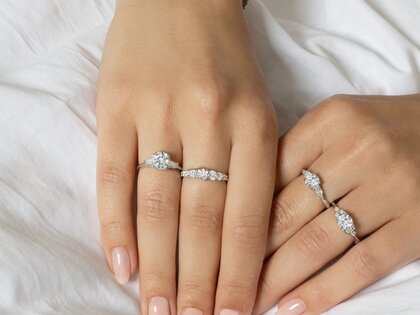 Diamantring 9 Diamonds in Weißgold