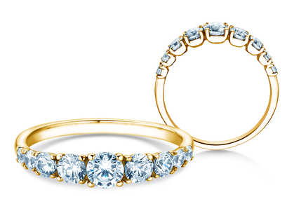 Diamantring 9 Diamonds in Gelbgold