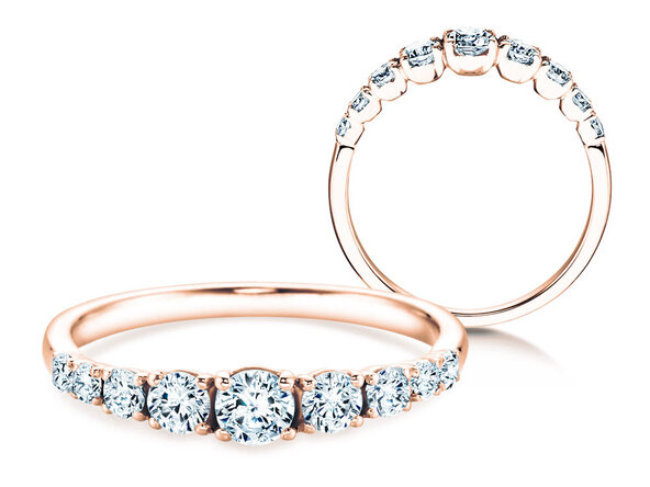 Diamantring 9 Diamonds in Roségold