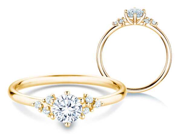 Diamantring Blossom in Gelbgold