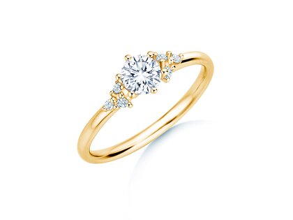 Diamantring Blossom in Gelbgold