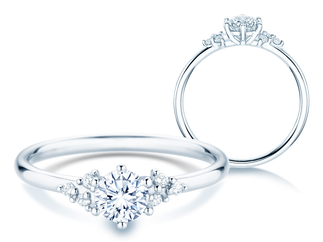 Diamantring Blossom in Platin