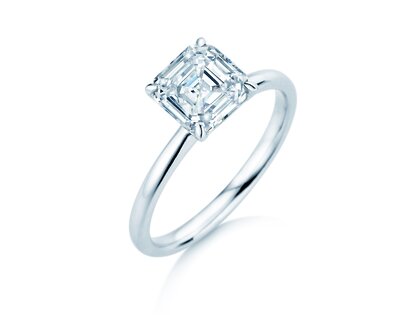 Diamantring Asscher Cut in 9K Weißgold mit Diamant 1,00ct
