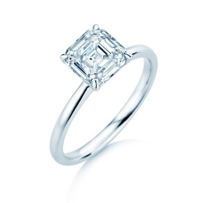 Diamantring Asscher Cut in 9K Weißgold mit Diamant 1,00ct