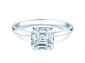 Diamantring Asscher Cut in 9K Weißgold mit Diamant 1,00ct
