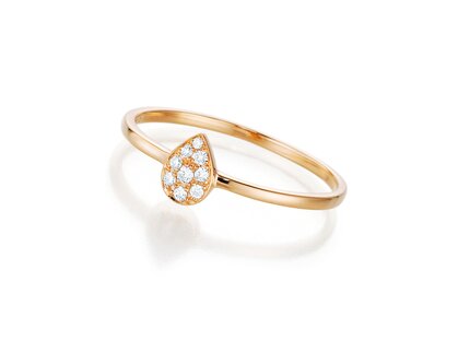 Diamantring Light Drop in 18K Roségold mit Diamanten 0,08ct G/SI