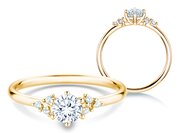 Diamantring Blossom in Gelbgold