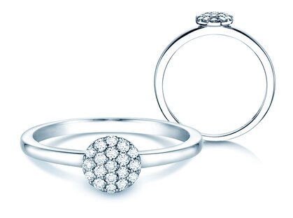 Diamantring Sparkling Circle in 14K Weißgold