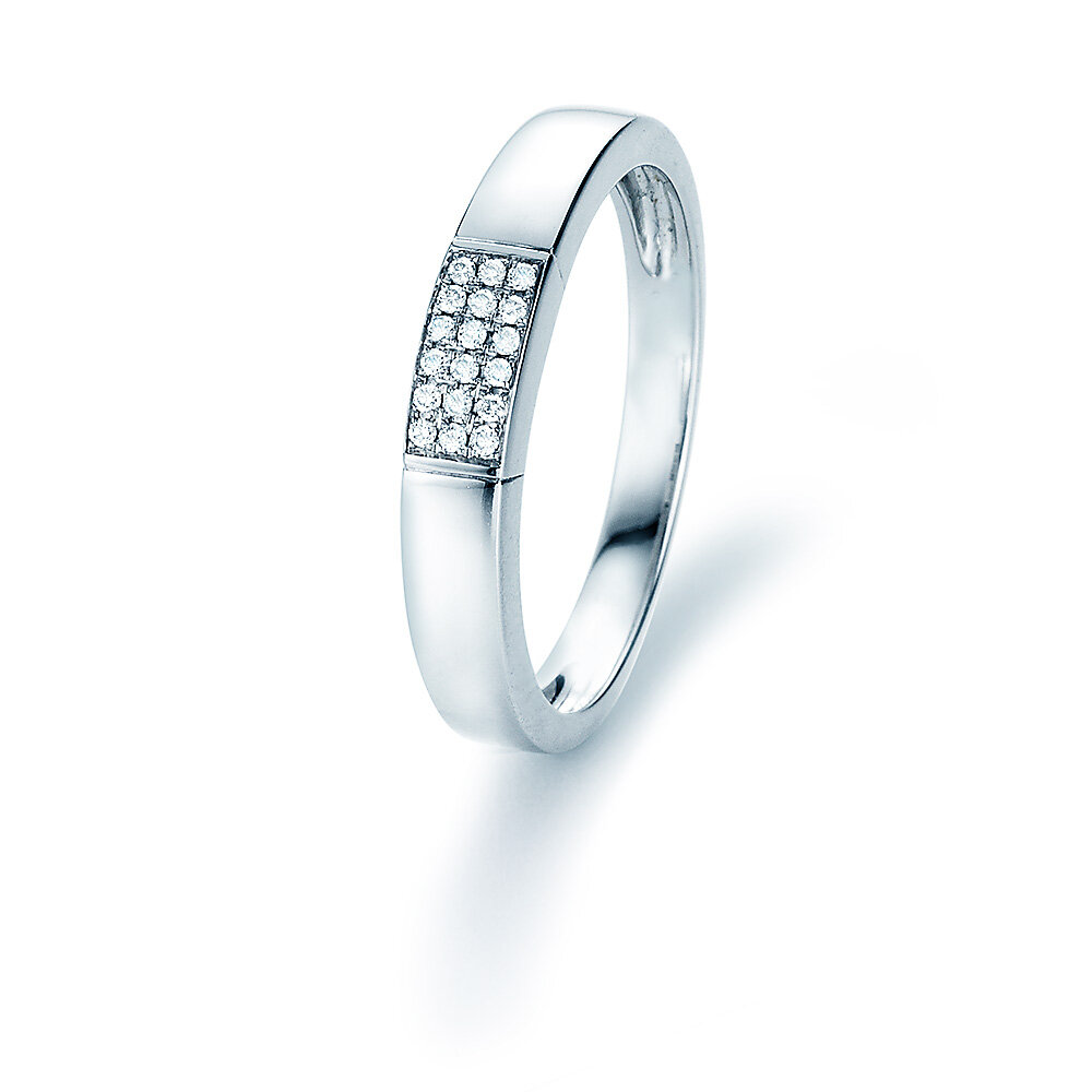 Diamantring Sparkling Window in 14K Weißgold mit Diamanten 0,08ct G/SI