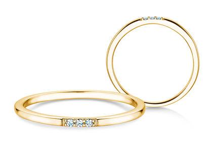 Diamantring Unity in 9K Gelbgold mit Diamanten 0,02ct G/SI
