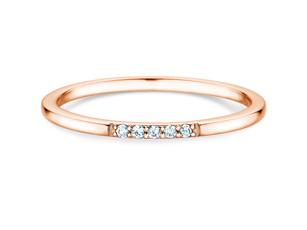 Diamantring Unity in 18K Roségold mit Diamanten 0,04ct G/SI