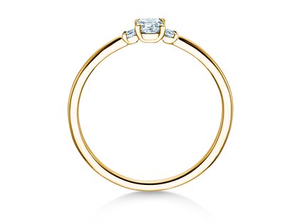 Diamantring Vivid Petite Cushion Cut in Gelbgold
