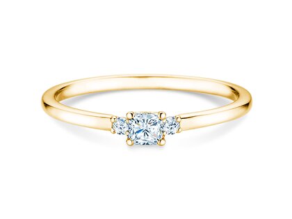 Diamantring Vivid Petite Cushion Cut in Gelbgold