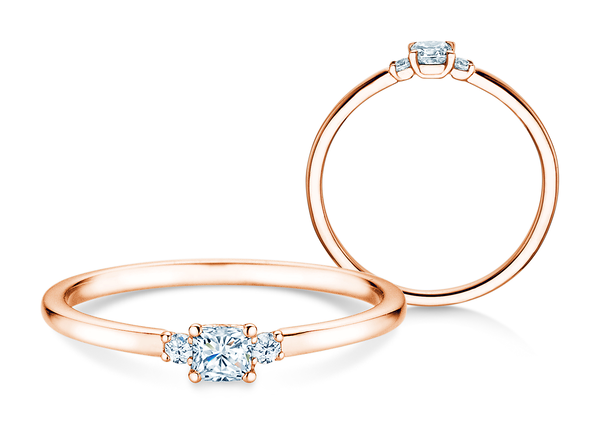 Diamantring Vivid Petite Cushion Cut in Roségold
