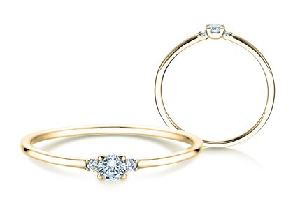 Diamantring Vivid Petite Diamond in 9K Gelbgold mit Diamanten 0,10ct G/SI