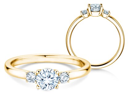 Ring Vivid Petite Diamond in 14K Gelbgold mit Labordiamanten 0,50ct E/VS