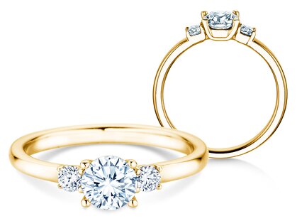 Ring Vivid Petite Diamond in Gelbgold