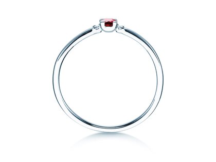 Farbsteinring Vivid Petite in 9K Weißgold mit Rubin 0,08ct und Diamanten 0,02ct