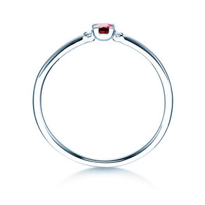 Farbsteinring Vivid Petite in 9K Weißgold mit Rubin 0,08ct und Diamanten 0,02ct