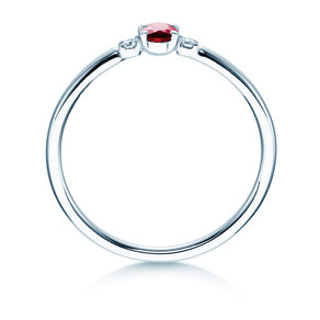 Farbsteinring Vivid Petite in 14K Weißgold mit Rubin 0,16ct und Diamanten 0,04ct